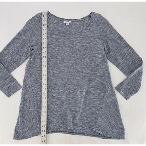J.Jill Purejill Heathered Blue Long Sleeve Shark Bite Hem T-Shirt Top Sz S, Boho - Picture 8 of 9